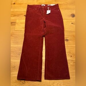 Jessica Simpson Lily High Rise Bootcut Deep Red Corduroy Pants. NWT.  Size 16W
